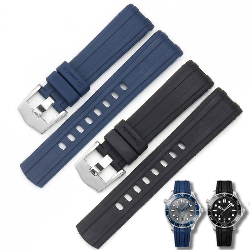 Cinturino per Omega SEAMASTER 007 PLANET OCEAN AT150 fibbia ad ardiglione  cinturino in Silicone accessori per orologi cinturino in gomma|Watchbands|  - AliExpress