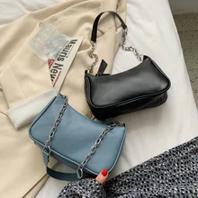 Soft PU Leather Women Purple Underarm Bag Retro Solid Color Ladies Baguette Handbags Fashion Design Girls Small Shoulder Bags