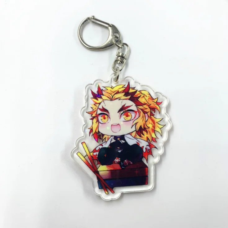 03 Demon Slayer: Kimetsu no Yaiba Rengoku Kyoujurou Uzui Tengen Sabito, косплей, двухсторонний акриловый брелок, кулон, брелок, подарки - Цвет: 03