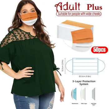 

Dustproof Disposable 3-ply Masks Mascarillas Hygiene Anti-dust Face Mask Cover With Elastic Earloop For Wide Cheeks Mask