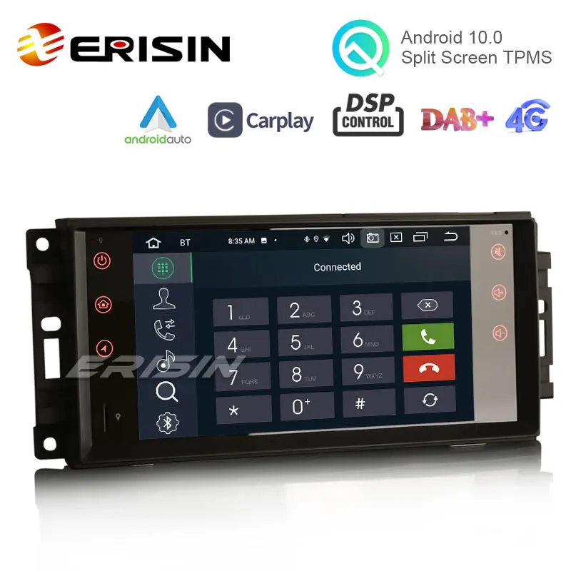 Erisin ES8176J 7 "PX5 Android 10 0 автомобильная стереосистема DSP CarPlay и Авто GPS TPMS DAB + 4G для Jeep