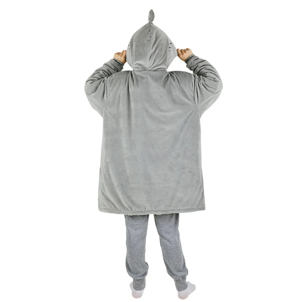 Fioday/Новинка; очень теплый свитер; одеяло для девочек и мальчиков; серый свитер с акулой для дома; плотные толстовки для девочек с радужным единорогом