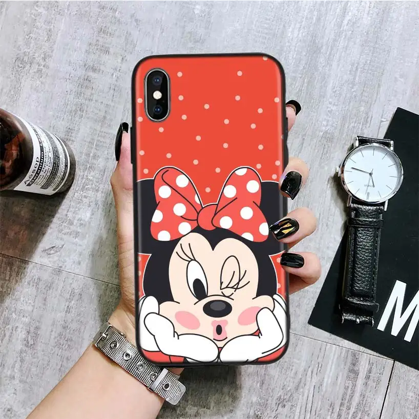 Черный чехол для телефона с Минни Маус для Apple IPhone 11 Pro XS MAX XR 7 8 6 6S Plus X 10 Ten 5 5S SE Coque Shell - Цвет: BA182-5