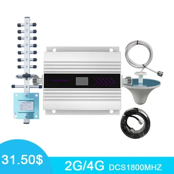 

4G Repeater 1800MHZ DCS Cellular Signal Booster 60B Gain LCD Display Cell Phone Signal Amplifier Band 3 for Home and Office -