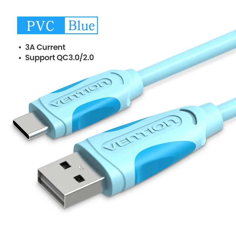 Vention USB نوع C كابل 3A كابل الشاحن شحن سريع لسا...