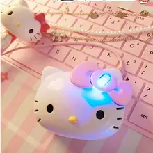 Модный японский стиль hello kitty 3D кошка голова розовый бант проводная мышь милый мультфильм мини девочка мышь для ПК ноутбук