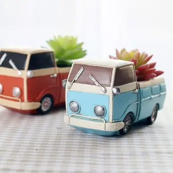 

OOTDTY Car Succulent Truck Flower Pot Micro Landscape Combination Personality Match Garden Pots Plant Pot Flowerpot Planter Pots