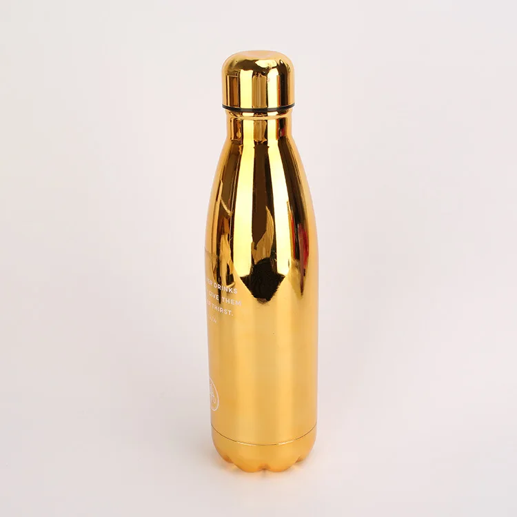 

500ml Double Layer Vacuum Insulation Cup 304 Stainless Steel Coke Bottle Gold-Plated Thermal Insulation Kettle