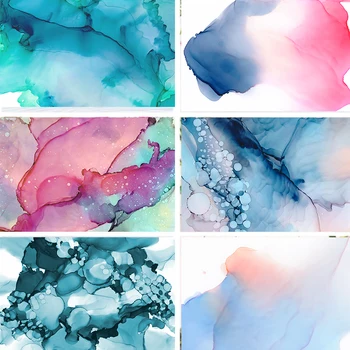 

Nitree Fondos Fotograficos Food Photography Backdrop Blue Pink Light Ink Marble Texture Photo Studio Props Background Vinyl