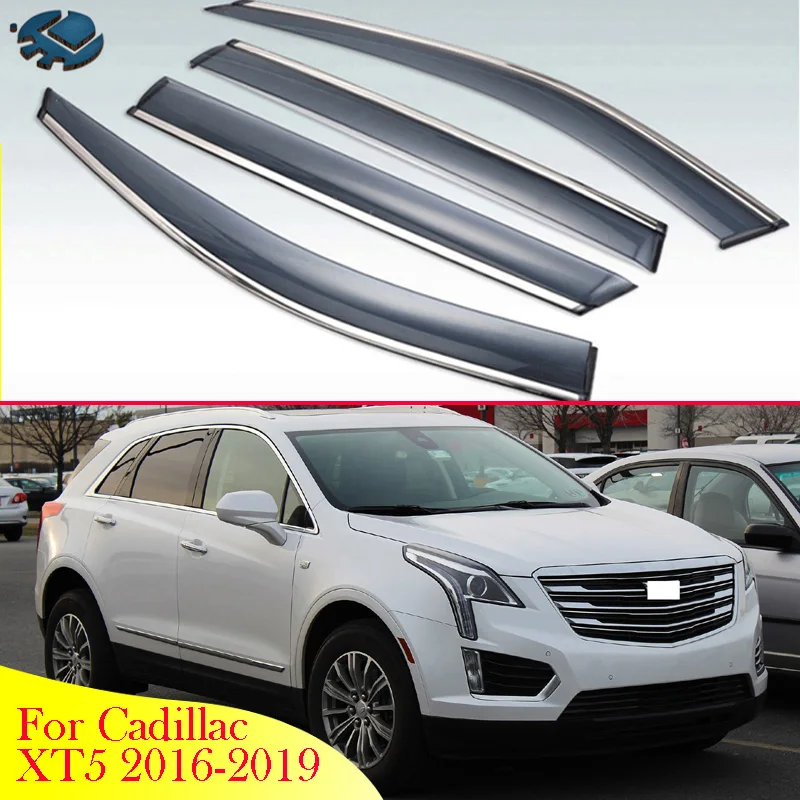 Car Side Windows Wind For Cadillac Xt5 2016-2019  Deflectors Windshield Tinted Sun Visors Accessories 4Pcs 2017 2018