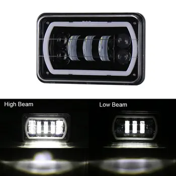 

Car Aluminum Alloy Turn Signal Truck Replacement Head Lights Modification Waterproof Rectangle 4x6inch Square LED Sealed Beam