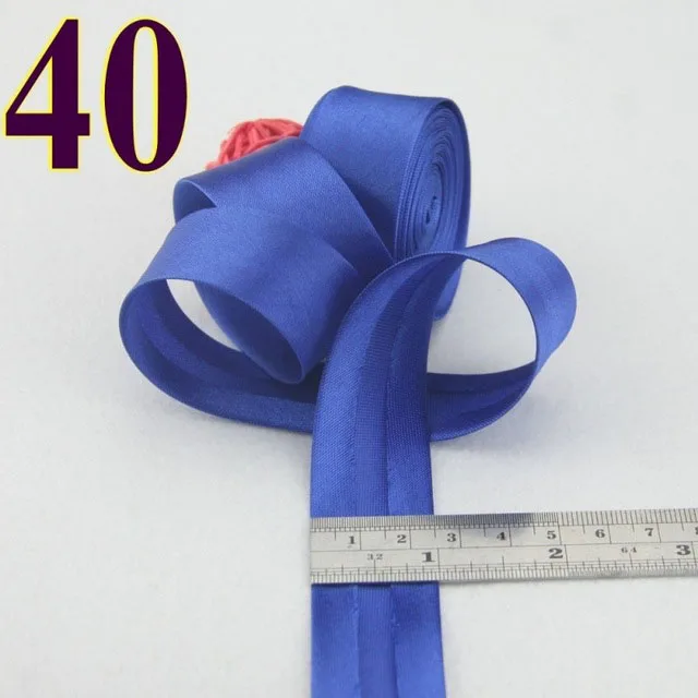 25 мм(") сатиновая яркая проглаженная Однослойная полиэфирная косая лента для привязки скатерти для одежды, стеганое одеяло, аксессуары для шитья - Цвет: 40