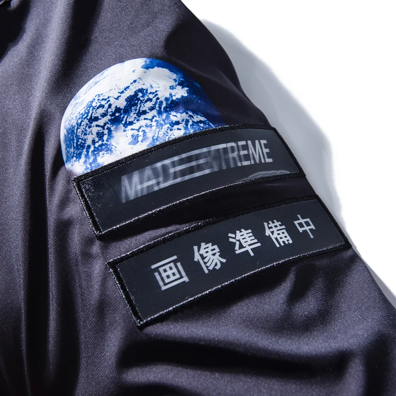 Mirecoo хип хоп куртка с капюшоном парка астронавт печатных Harajuku уличная Мужская