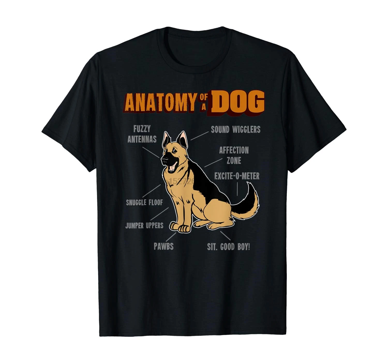 Пушистая рубашка-футболка german Shepard-Анатомия собаки | Мужская одежда