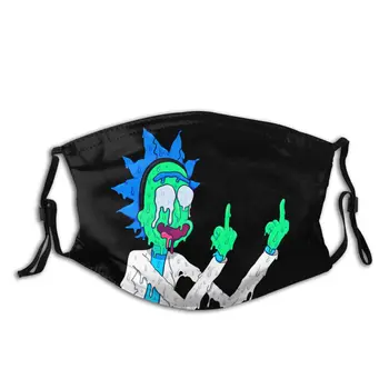 

Cartoon Rick Sanchez Face Mask Filters inside Anime Anti Bacterial Dust Mouth Protection Cover Respirator