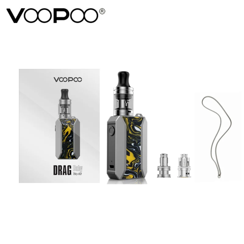 Ликвидация! Voopoo Drag Baby Trio Kit встроенный аккумулятор 1500 мАч емкость 1 8 мл диаметр 18 5