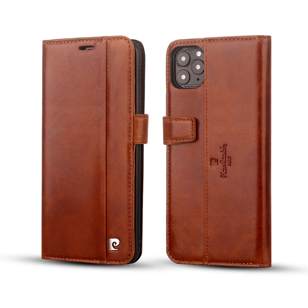 Pierre Cardin, Классический чехол из натуральной кожи для Apple iPhone 11 Pro Max, чехол для телефона, 6,5 дюймов, полная посылка, защита от падения