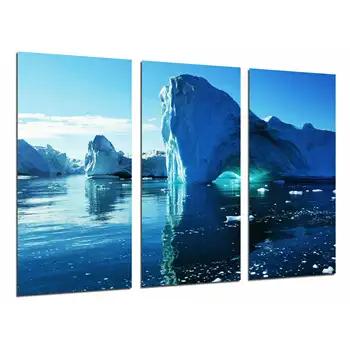 

Iceberg in the Sea Ice in the Ocean, photo print on wood, modern picture decorative 26770