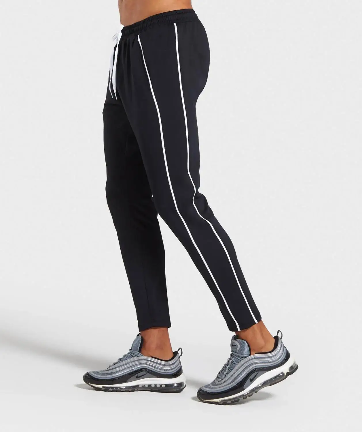 

Autumn New Fashion Striped Stretch pants Men Casual Pencil Pants Jogger Trousers Bodybuilding Fitness Skinny Mens Gyms Sweatpant