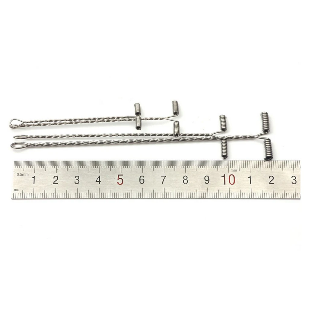 100 Pcs Stainless Steel Fishing Balance Hook T-shape Twisted Fishing Swivel String Hooks Fishing Accessories Pesca