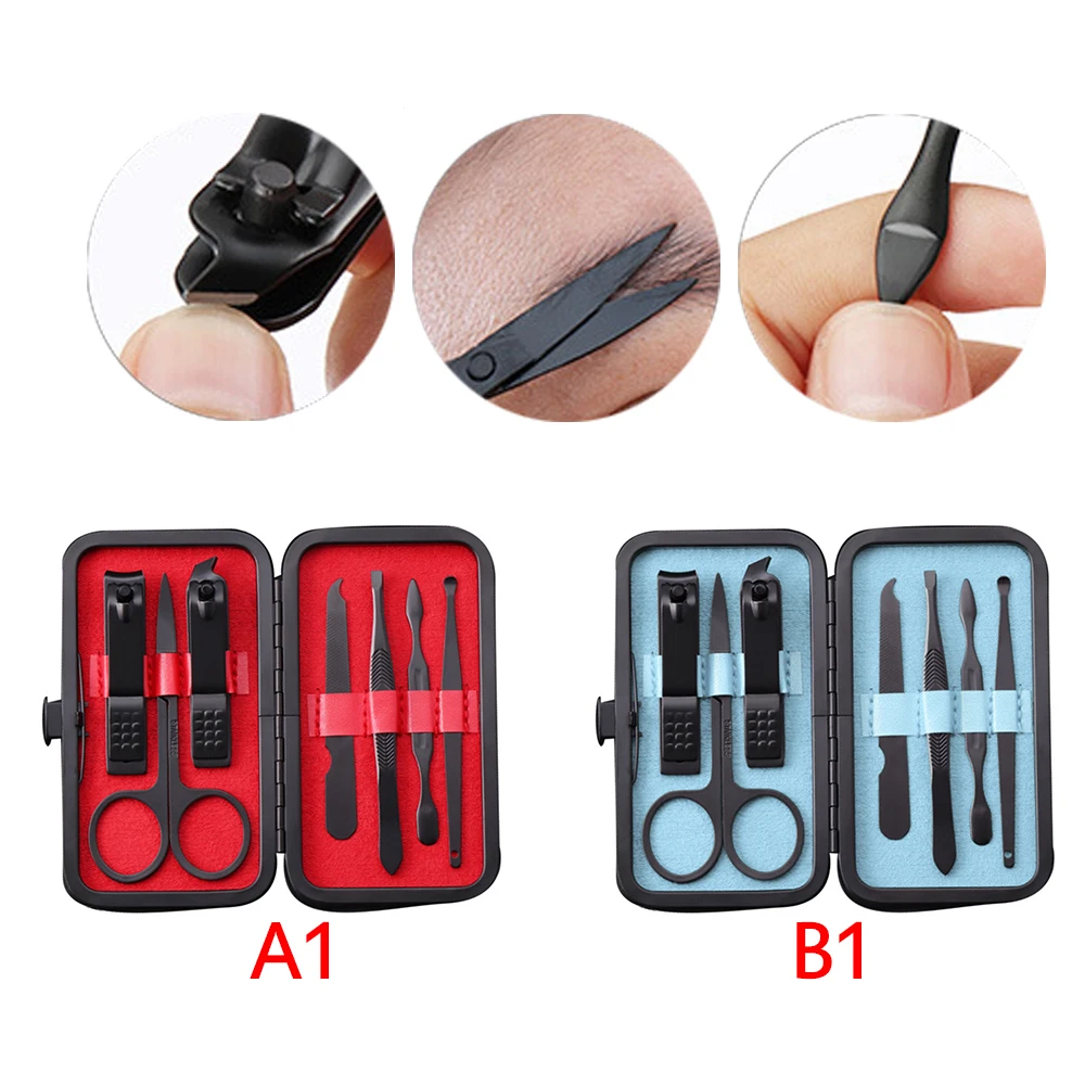 7 шт./компл. Пинцет из нержавеющей стали машинка для стрижки ногтей ножницы нож Маникюр Педикюр Инструмент из нержавеющей стали