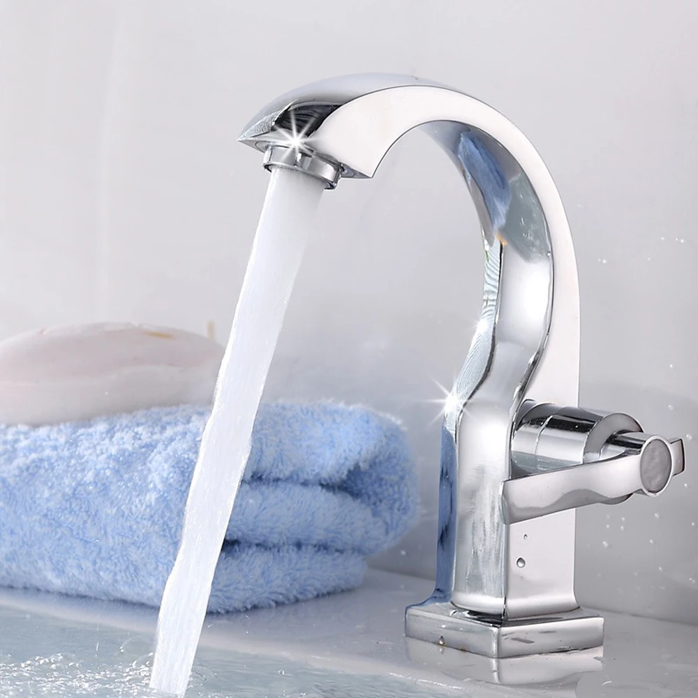 

Metal Water Saving Basin Faucet Single Handle Quick Opening Ceramic Cartridge Water Tap Single Cold Kitchen Bathroom Accessories