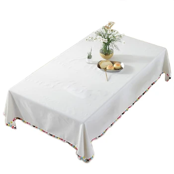 

Simple Linen Tablecloth Wedding Decoration Table Cloth Rectangular Pure Color Table Cover Home Decoration