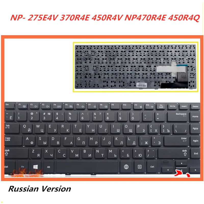 Ноутбук для samsung NP-275E4V 370R4E 450R4V NP470R4E 450R4Q Замена ноутбука раскладка Русская клавиатура