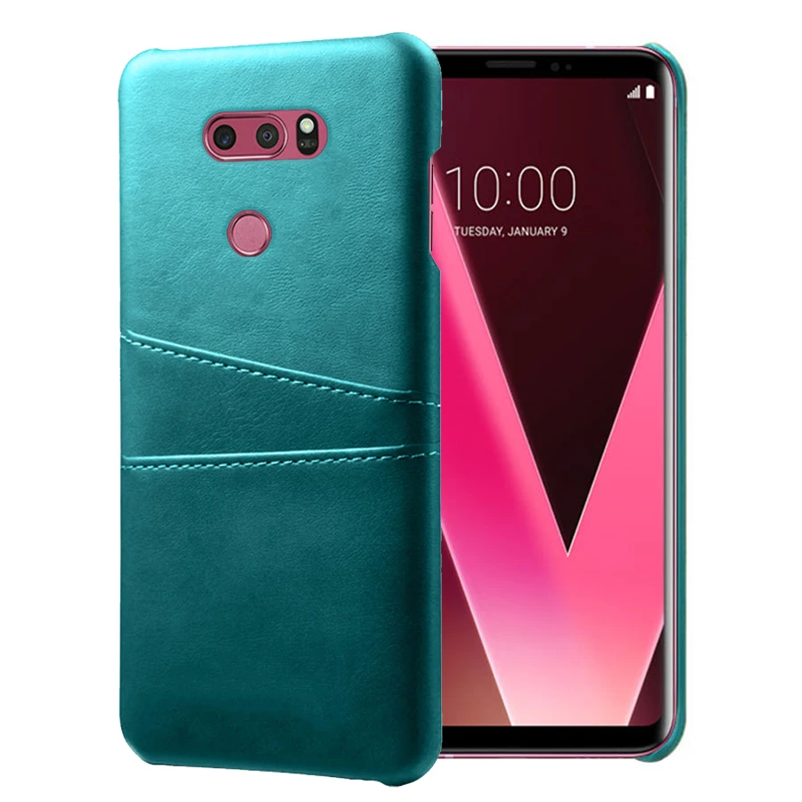 Кожаные держатели для телефонов SCK для телефонов LG V10 V20 V30 V40 ThinQ чехол для телефона - Цвет: Светло-голубой