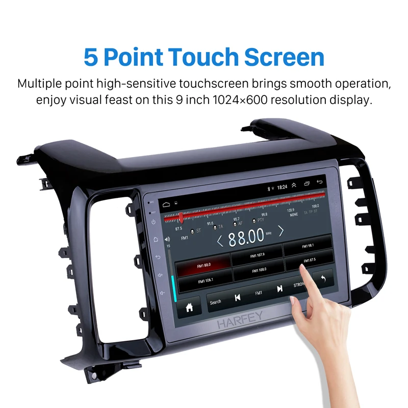 Excellent Harfey Android 8.1 car multimedia player for Hyundai IX35 2018 9" Car Stereo GPS Navi Digital TV Mirror Link Bluetooth 3G Rear 2