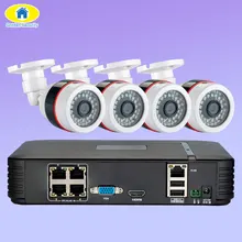 Золотая система безопасности Full HD 1080P 4CH NVR CCTV 4 шт. 2MP FHD уличная ip-камера 4CH 1080P PoE камера безопасности комплект HDMI VGA P2P