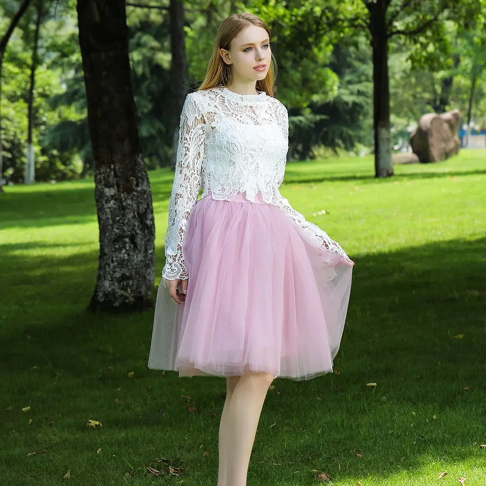 5 Layers 60cm Princess Midi Tulle Skirt Pleated Dance Tutu Skirts Womens Lolita Petticoat Jupe Saia faldas Party Puffy Skirts 5 Layers 60cm Princess Midi Tulle Skirt Pleated Dance Tutu Skirts Womens Lolita Petticoat Jupe Saia faldas Party Puffy Skirts