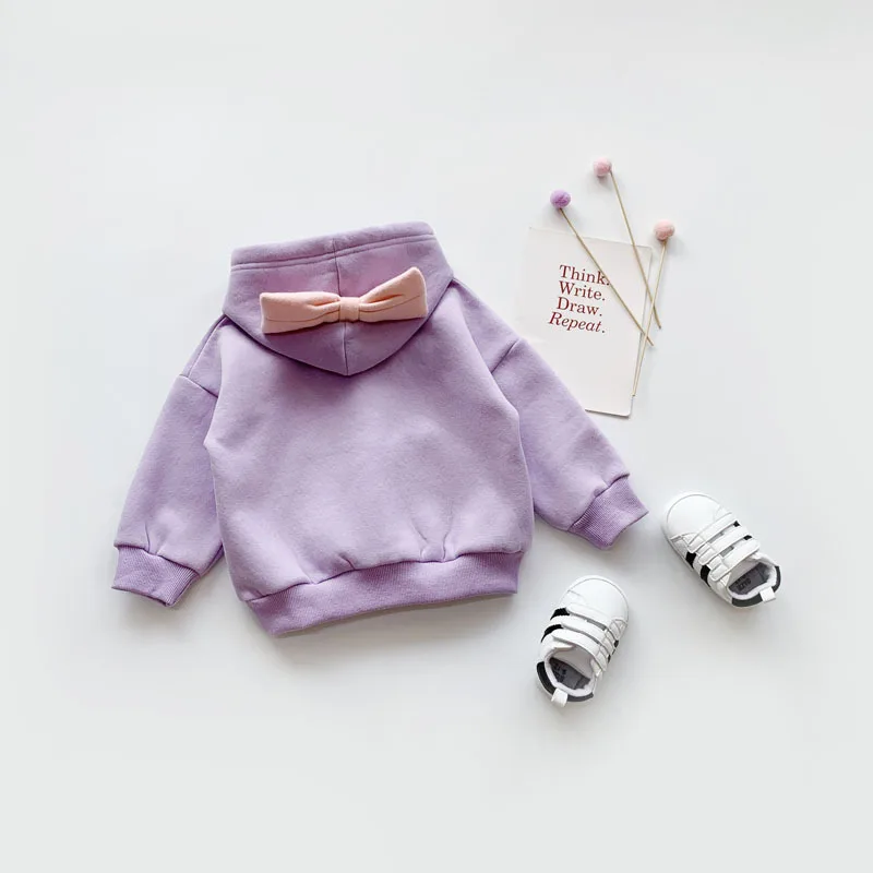 Осенне-зимние толстовки для девочек; детская одежда; хлопковый свитер с капюшоном; футболка для малышей; одежда с капюшоном; милая детская верхняя одежда