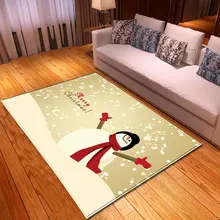 Мультяшный Рождественский ковер со снеговиком, нескользящий фланелевый ковер для спальни, детский игровой коврик, Декоративный Рождественский ковер, ковры для гостиной