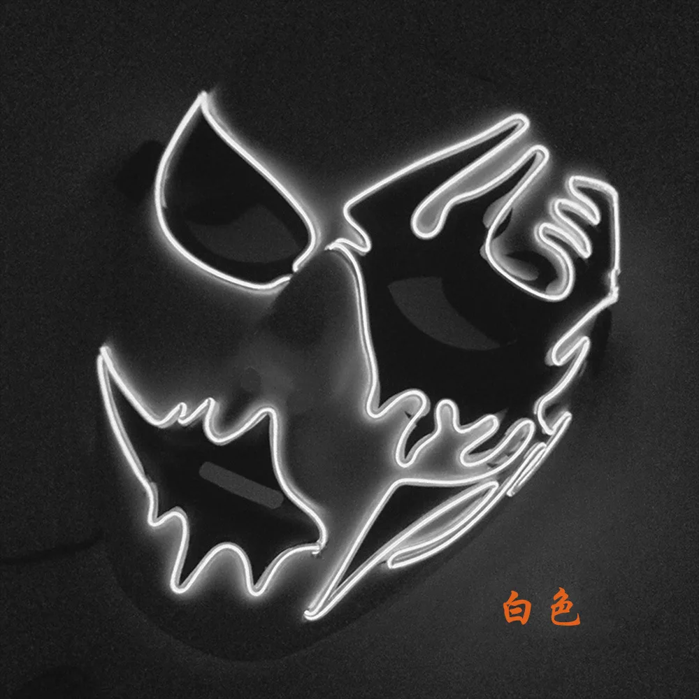 New Style El Cold Light Handsome Boy Shining Hand-Painted LED Ball Party Marshmello Mask COS Halloween