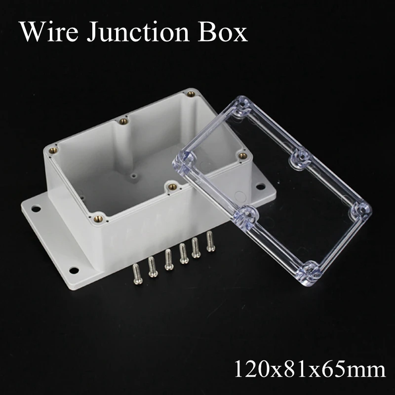 

120x81x65mm ABS IP65 Waterproof Plastic Wire Junction Box With Mounted Distribution Clear Enclosure Transparent Project Case