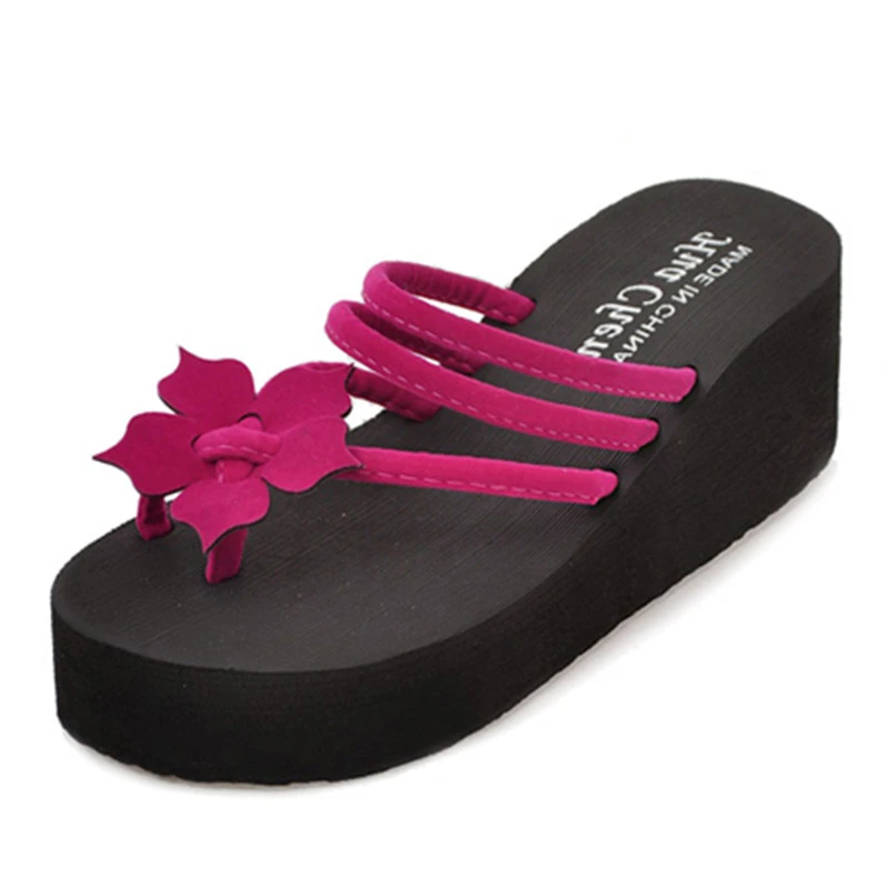 high heeled flip flops wedge