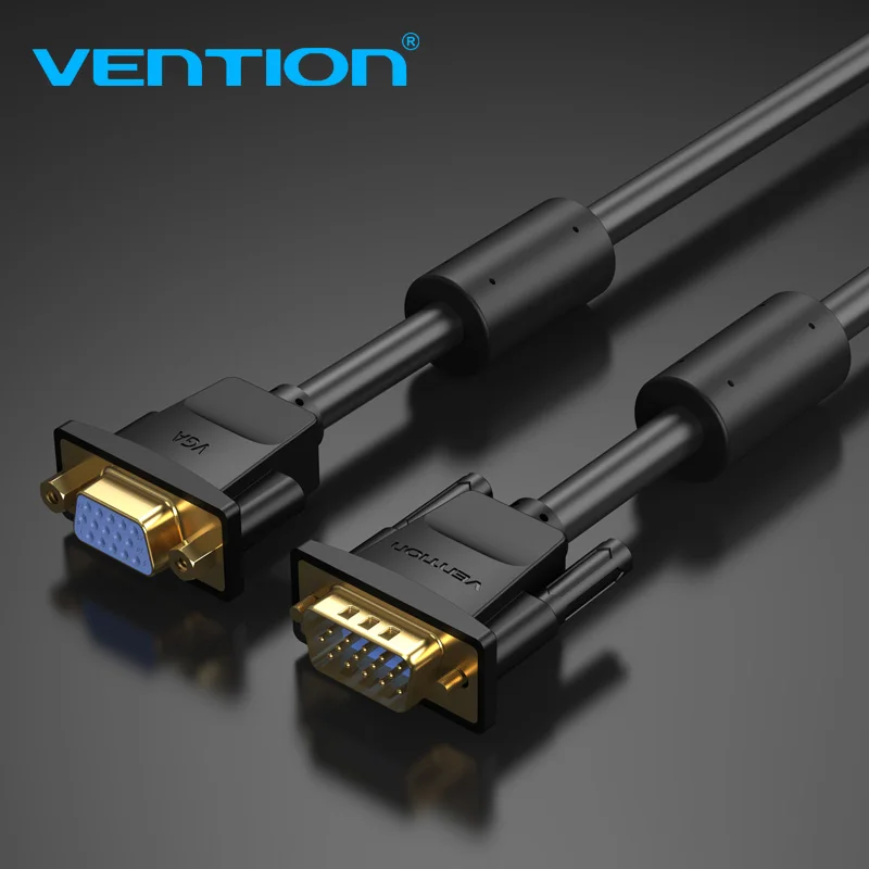 Cabo de Extensão Macho para Fêmea Vga para Computador Monitor de 5m Vention-cabo Extensor Alta Qualidade 1m 1.5m 2m 3m Vga - Image 5