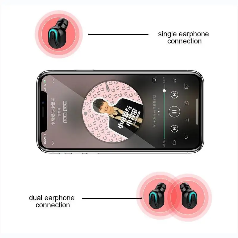 HBQ U Тип Q32TWS Bluetooth гарнитура 5,0 невидимые спортивные мини-наушники с светодиодный цифровой дисплей