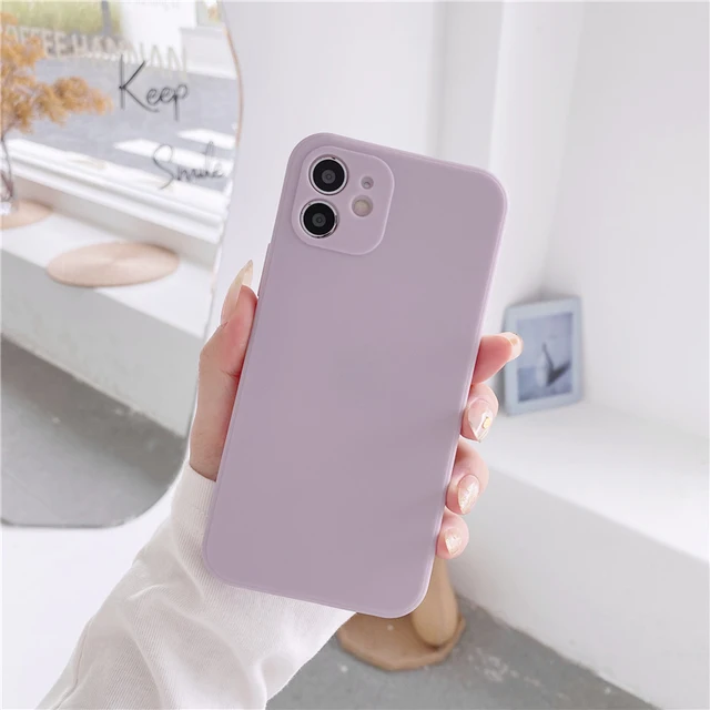 Soft Silicone Candy Colour Phone Case For iPhone 11 12 Pro Max 13Mini Camera Protection XS X XR 7 8 Plus SE2020 Matte Shockproof Pink Purple