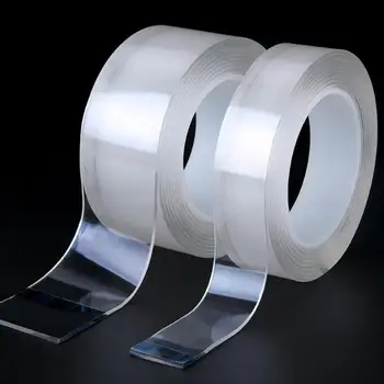 

ALLOET 1/3/5m Nano Magic Tape Reusable Double-sided Tape Transparent Traceless Washable Household Kitchen Items Adhesive Tape