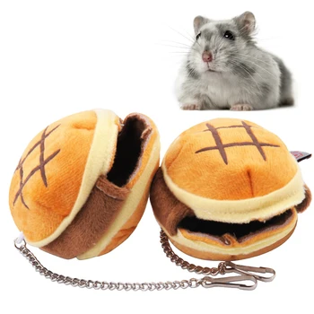 

1pc Mini Hamster Cave Winter Warm Hamburger Design Hanging Hamster Bed For Small Animals Small Pet Supplies