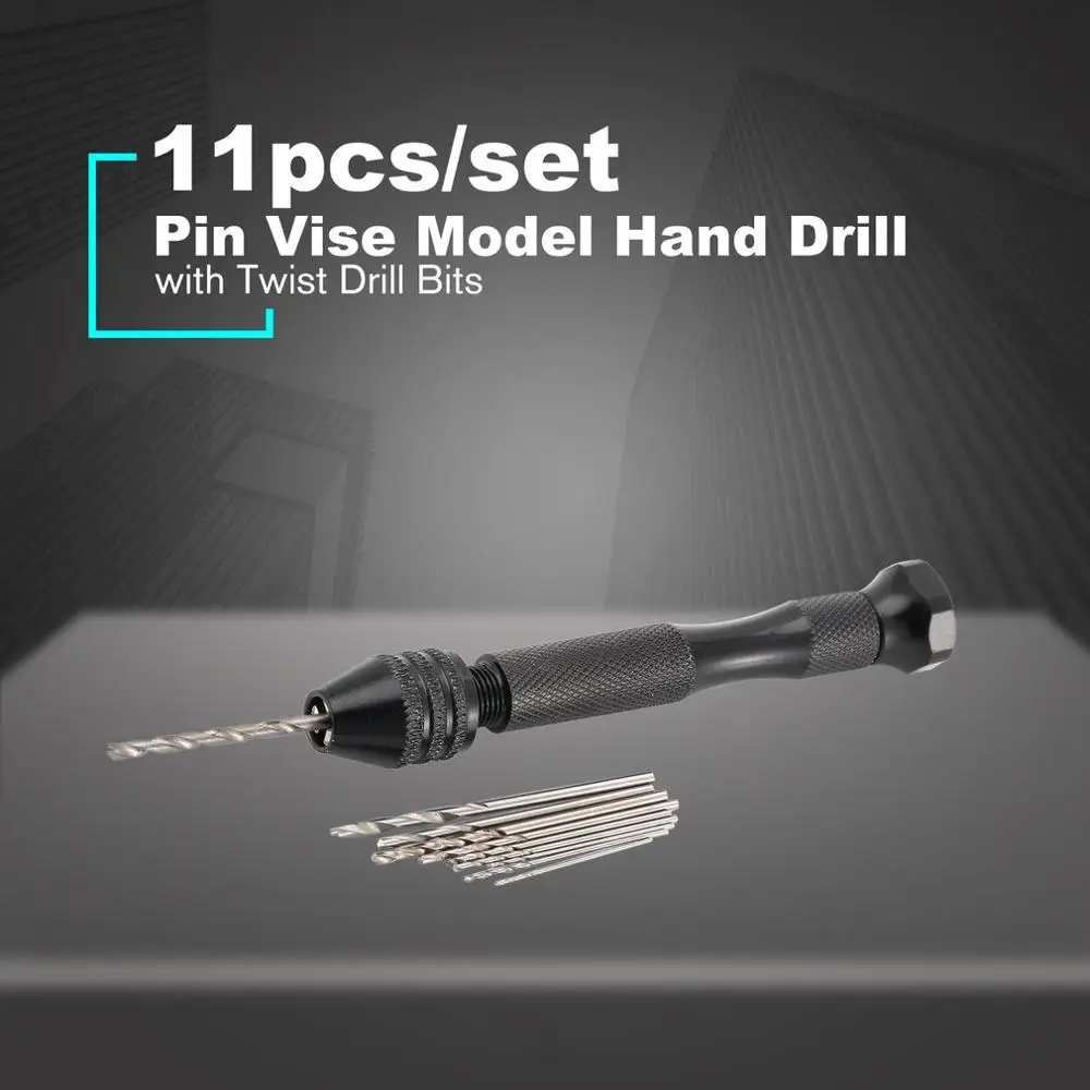 

Manual Drilling Twist Drill Handpick Bodhi Amber Diamond Carving Drilling Tool Mini Hand Drill with 10 Drill Bits