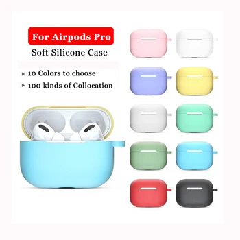 

10 Colors Soft Case For AirPods Pro Silicone Bluetooth Wireless Earphone Case Protective Cover Skin Accessories for Air pods Pro