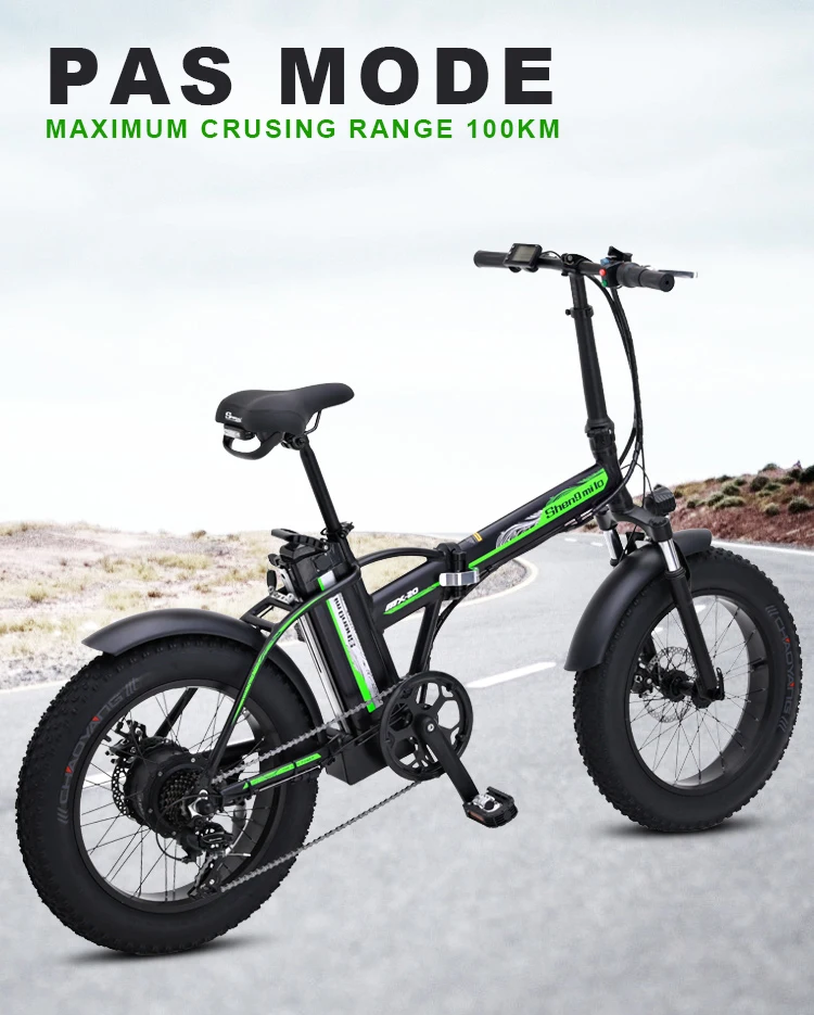 Top 20inch electric snow bicycle 48V lithium electric bicycle 500w rear wheel motor fat ebike max speed 40km/h mountain bike 1
