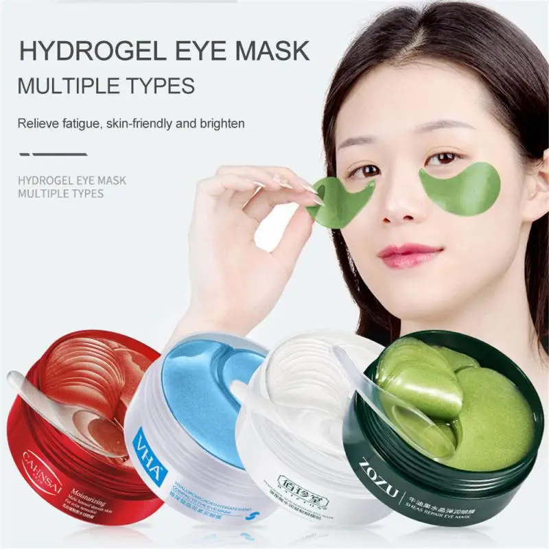 60pcs/box Avocado Eye Mask Patches Crystal Collagen  Hyaluronic Acid Gel Mask Moisturize Remove Dark Eye Skin Care TSLM1