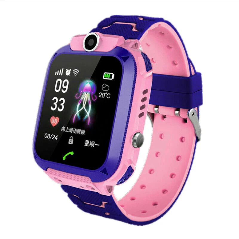 

Q12B Phone Watch, Kids Watch, GPS Smart Positioning Watch,Waterproof Kids Smart Watch Pink