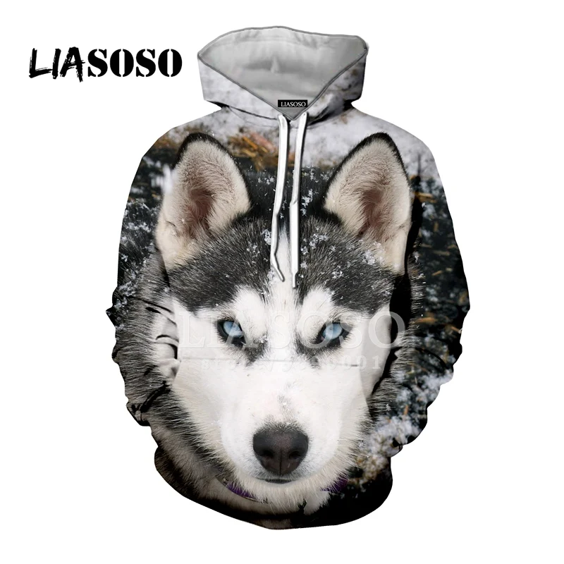 6 LIASOSO,, забавные, милые, сибирские собаки хаски, животные, повседневные, 3D принт, для женщин и мужчин, толстовки с капюшоном, толстовки, хип-хоп, Харадзюку, X0065 - Цвет: 6