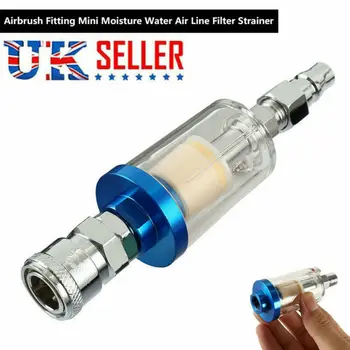 

In Line Oil Water Separator Filter Seperator 1/4 Air Brush Compressor Tool New