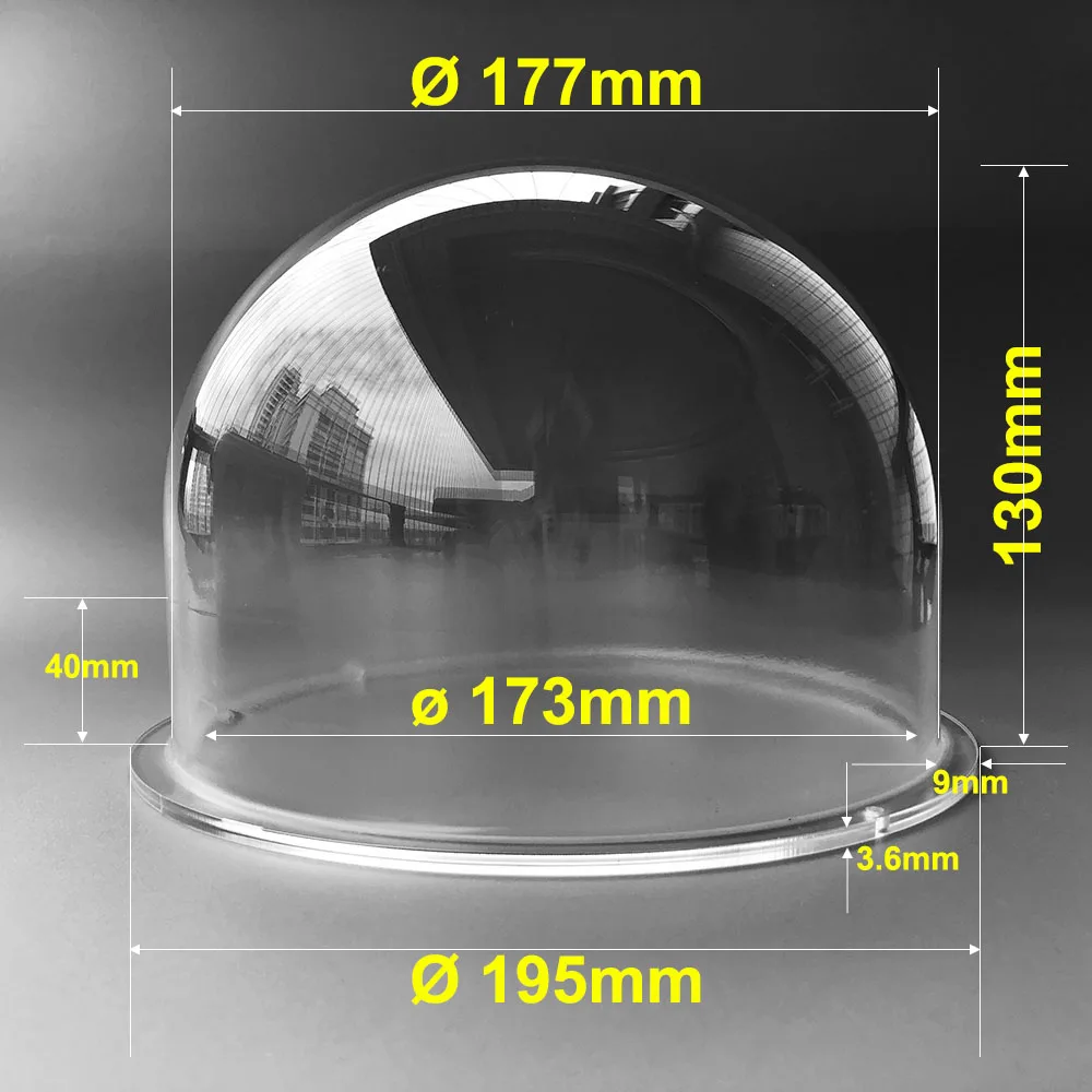 7.6 Inch Indoor Outdoor CCTV Replacement Acrylic Clear Cover Security ...